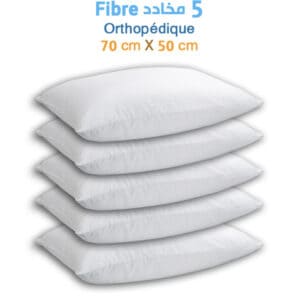 Lot de 5 Oreillers Orthopédiques Fibre Top Qualité Lavable