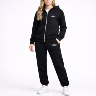 Gilet à capuche et pantalon ALO en molleton gratté 100 % coton