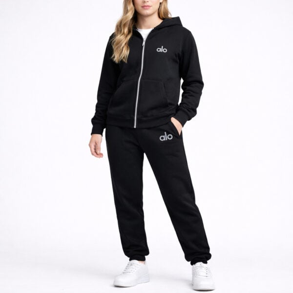 Gilet à capuche et pantalon ALO en molleton gratté 100 % coton