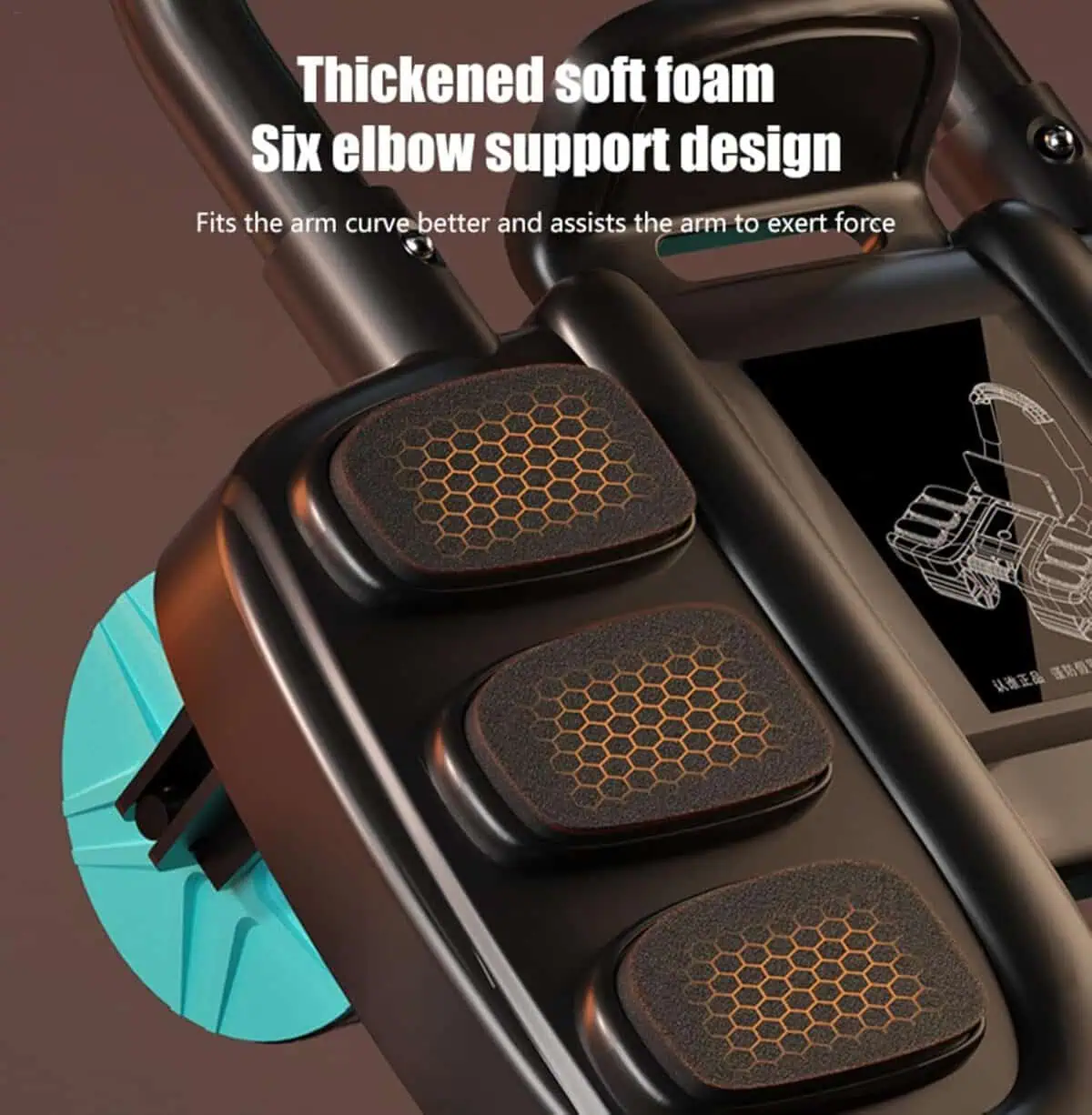 Roue abdominale 4 roues avec tapis, support renforcé pour gainage complet du corps, conception ergonomique pour un entraînement efficace, idéal pour renforcer les muscles abdominaux et le tronc.