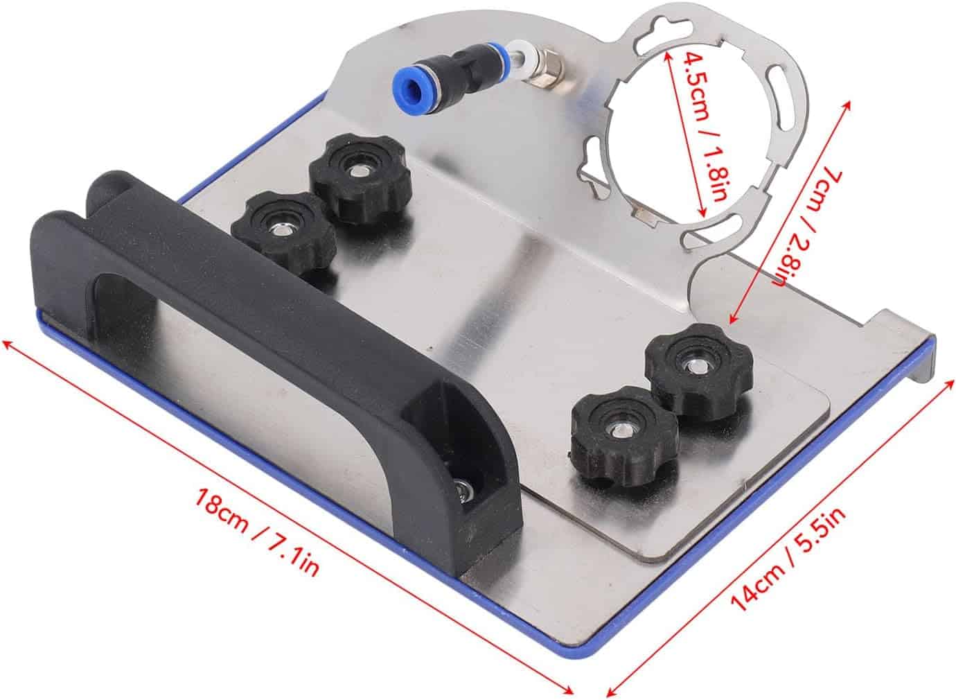 Support pour meuleuse d'angle 45°, accessoire robuste pour fixer et orienter votre outil avec précision. Compatible avec divers modèles, idéal pour travaux de coupe et de polissage.