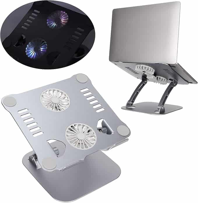 Support de refroidissement pour ordinateur portable avec ventilateurs intégrés, idéal pour améliorer la ventilation et la performance de votre PC portable.