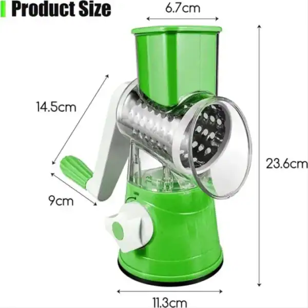 Hachoir manuel multifonction 3en1 pour la cuisine, idéal pour hacher, râper et couper rapidement. Compact et pratique, parfait pour économiser du temps en cuisine.