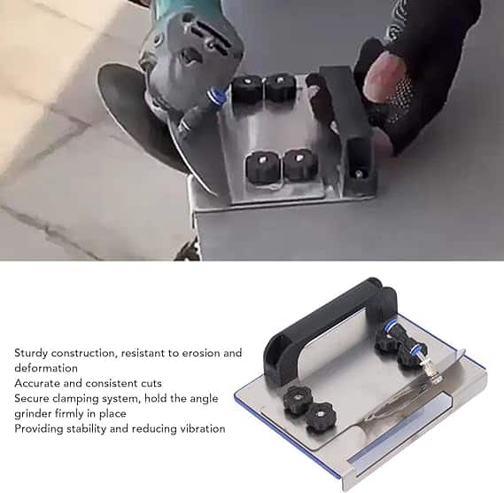 Support pour meuleuse d'angle 45° pour un travail précis et sécurisé. Compatible avec divers modèles, il offre stabilité et facilité d'utilisation pour les projets de bricolage et de construction.