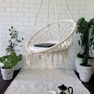 hamac suspendu macramé