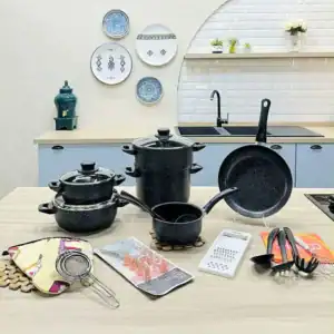 Set de 36 pièces d'ustensiles de cuisine et de vaisselle BEIGE