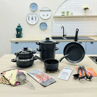 Set de 36 pièces d'ustensiles de cuisine et de vaisselle BEIGE
