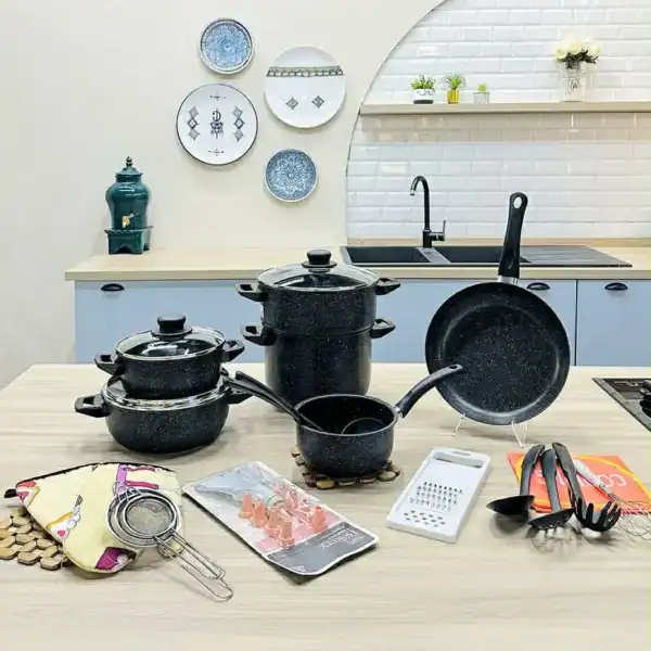 Set de 36 pièces d'ustensiles de cuisine et de vaisselle BEIGE