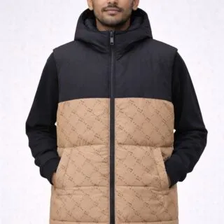 Doudoune Beige sans manches Homme