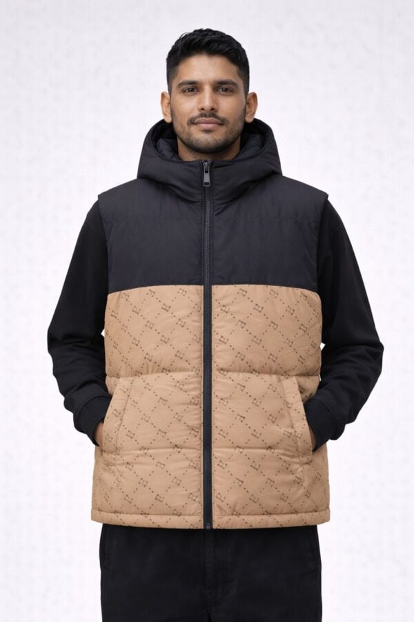 Doudoune Beige sans manches Homme