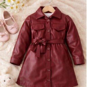 robe cuir synthetique fille