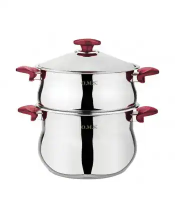 Couscoussier en inox de 20 cm avec capacité de 5,2 litres, idéal pour préparer des plats traditionnels comme le couscous. Parfait pour une cuisine tunisienne authentique et pratique.