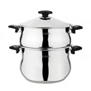 Couscoussier en inox de 20 cm, capacité de 5.2 litres, idéal pour préparer des couscous et plats traditionnels tunisiens. Durable, facile à nettoyer, parfait pour la cuisine moderne.