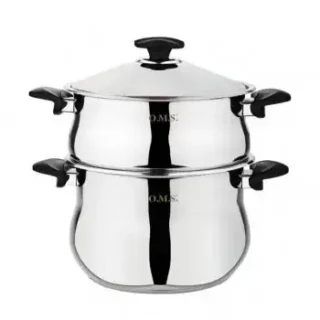Couscoussier en inox de 20 cm, capacité de 5.2 litres, idéal pour préparer des couscous et plats traditionnels tunisiens. Durable, facile à nettoyer, parfait pour la cuisine moderne.