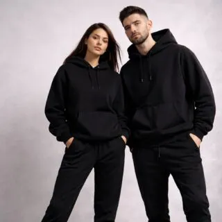 Ensemble Sweat à Capuche et Pantalon Noir Unisex