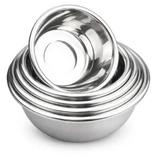 Lots de 5 Bols à Mélanger en Inox 18/10