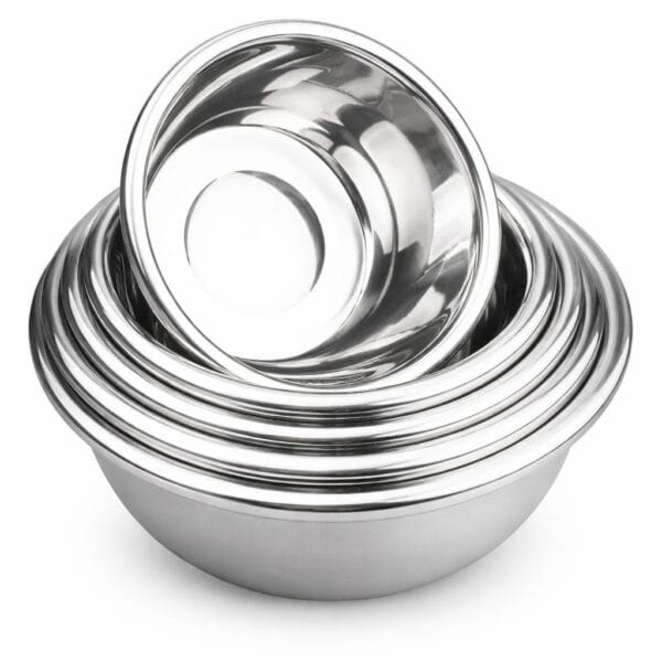 Lots de 5 Bols à Mélanger en Inox 18/10