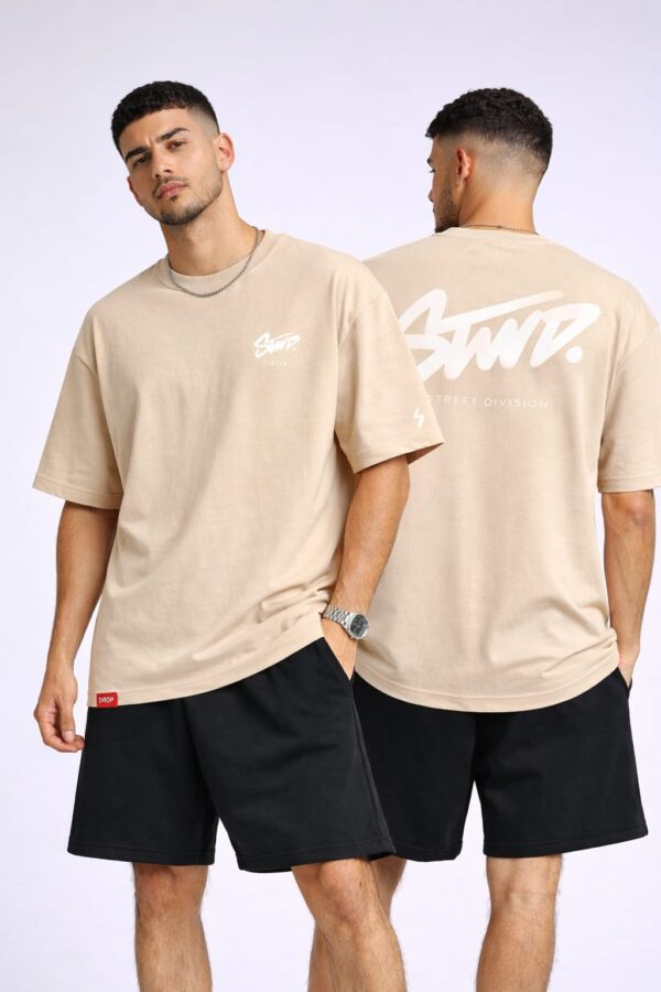 Ensemble STWD Beige Homme 100% Coton | Short + T-shirt Tunisie