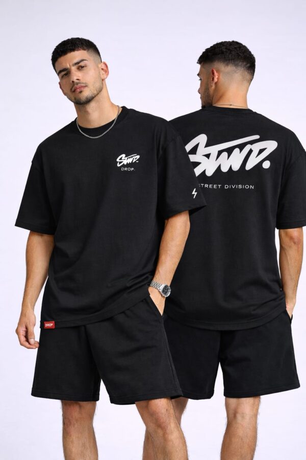 Ensemble Short & T-shirt STWD Noir – 100% Coton | Style Streetwear Homme