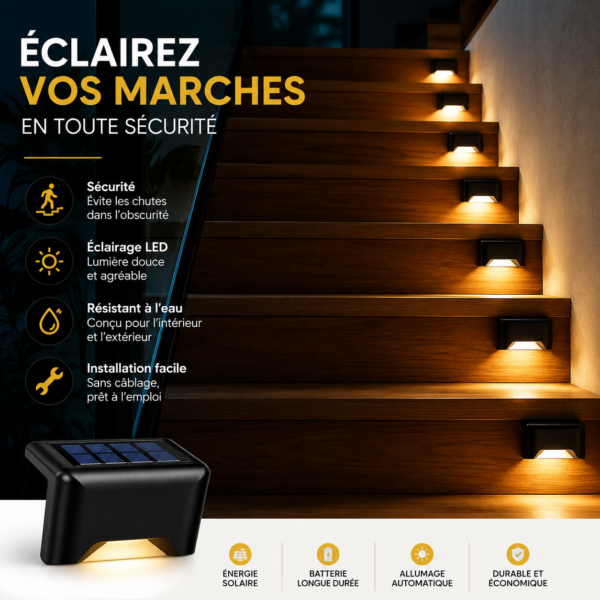 Lot de Lampes Solaires Décoratives pour Escalier