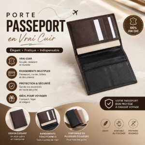 Porte-passeport en vrai cuir – Élégant et pratique