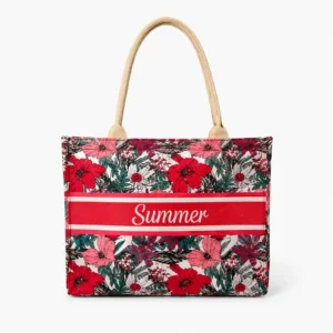 Sac Cabas Summer Fleuri Rouge