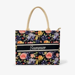 Sac Cabas Summer Fleuri Noir