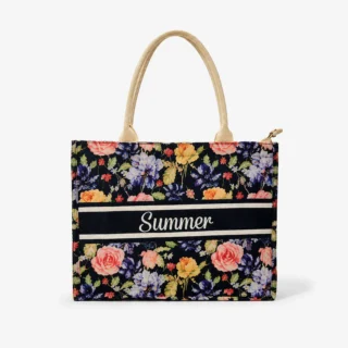 Sac Cabas Summer Fleuri Noir