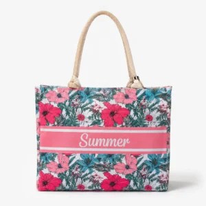 Sac Cabas Summer Fleuri Rose