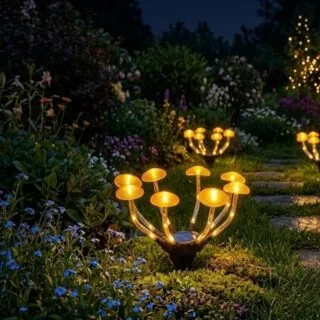 Lampe Solaire Champignon 8 LED Jardin Tunisie