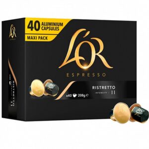 Capsules Café L’OR Espresso Ristretto Intensité 11 – Pack 40