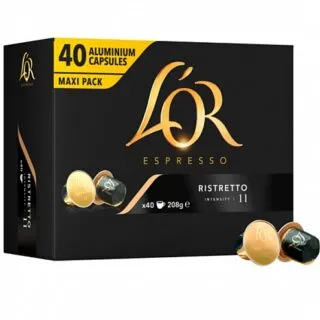 Capsules Café L’OR Espresso Ristretto Intensité 11 – Pack 40