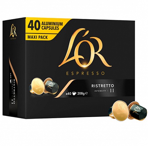 Capsules Café L’OR Espresso Ristretto Intensité 11 – Pack 40