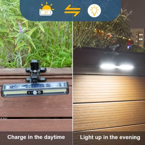 Lampe solaire LED extérieure à pince 36 LED avec détecteur de mouvement