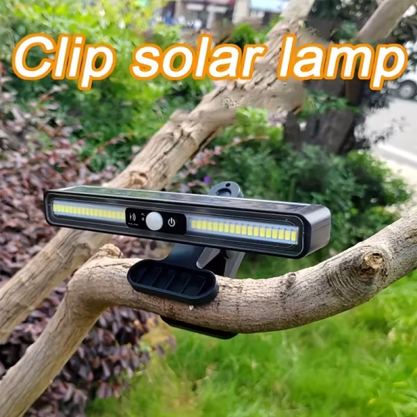 Lampe solaire LED extérieure à pince 36 LED avec détecteur de mouvement