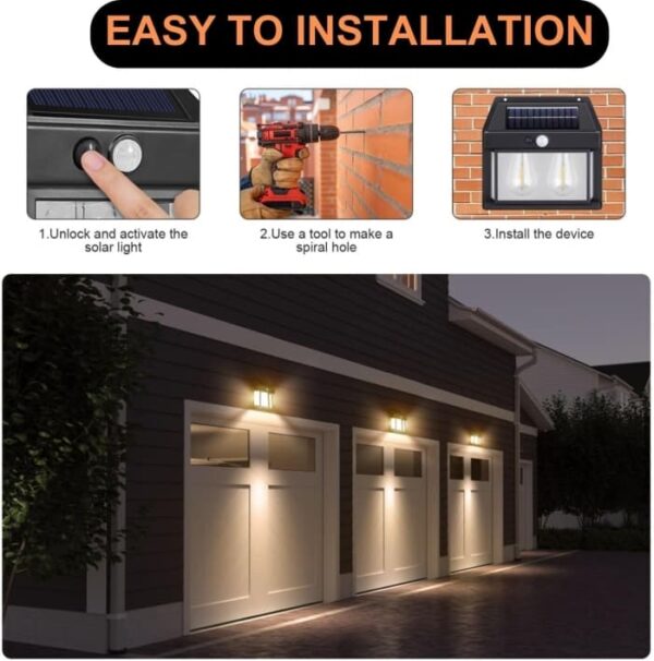 Applique Murale Solaire Double Éclairage