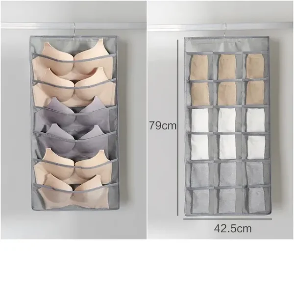Housse de Rangement Sous-Vêtements Suspendue Double Face – Chaussettes, Soutiens-Gorge & Slips