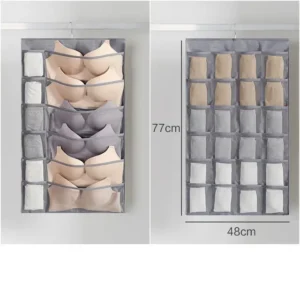 Housse de Rangement Sous-Vêtements Suspendue Double Face – Chaussettes, Soutiens-Gorge & Slips