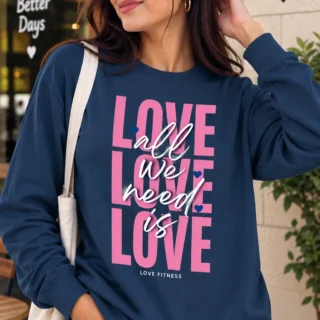 T-shirt Manches Longues Love Fitness Femme – 100 % Coton