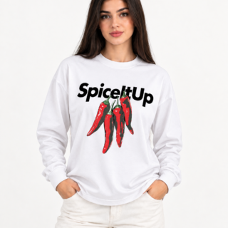 T-shirt Manches Longues Spice It Up Femme – Blanc 100 % Coton