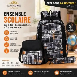 Sac à dos 3-en-1 grande capacité pour la rentrée scolaire