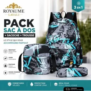 Sac à dos 3-en-1 grande capacité pour la rentrée scolaire