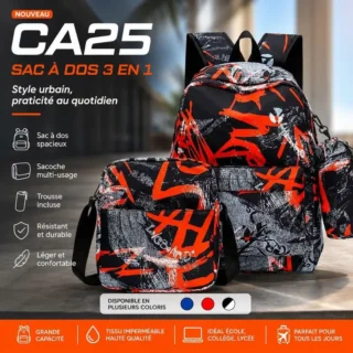 Sac à dos 3-en-1 grande capacité pour la rentrée scolaire