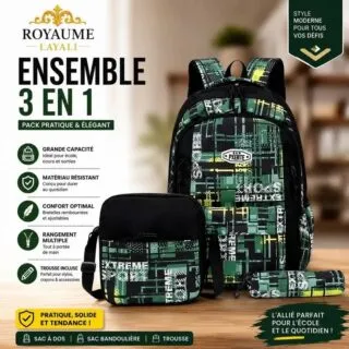 Sac à dos 3-en-1 grande capacité pour la rentrée scolaire